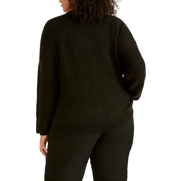 RACHEL ROY NEW $109 Fuzzy Cotton Blend V-Neck Sweater in Wild Pink 3X - Picture 2 of 2